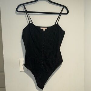Nordstroms Wayf Black Corset Lace Bodysuit